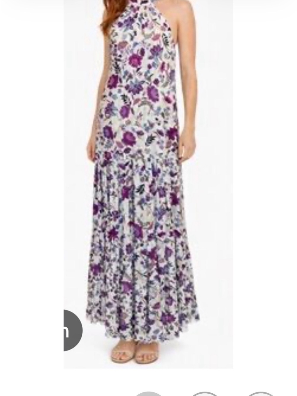 1. State Floral Halter Maxi Dress in White and Purple size S